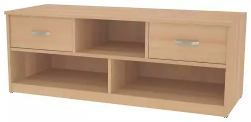 TV stolek s otevřenými přihrádkami a dvěma menšími zásuvkami KM 6