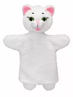 Textilní kočička maňásek Kočička bílá