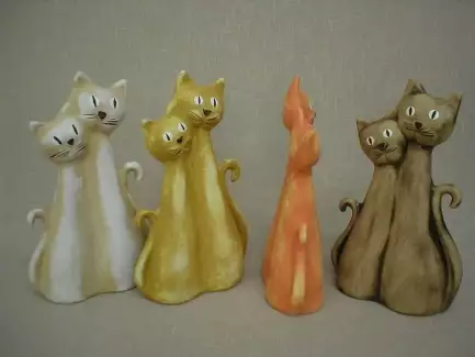 Keramické dvojité kočky o výšce 26 cm