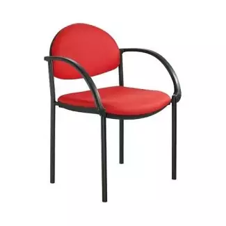 Konferenční půlkruhová židle Kora - červená koženka