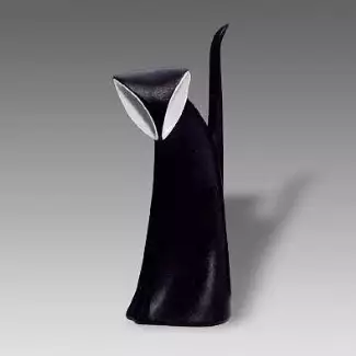 Černobílý ozdobný porcelán dlouhý 8,5 cm Kotě II