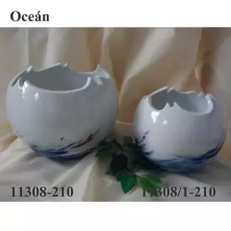 Unikátní figura z porcelánu a průměru 14 nebo 17 cm Koule - Oceán