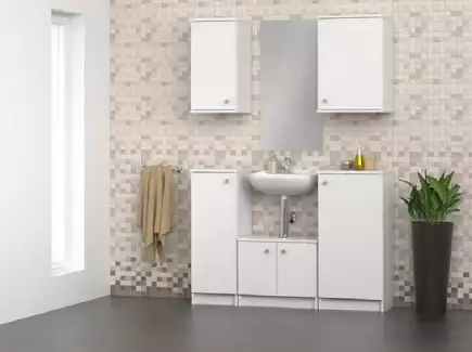 Stylová sestava do koupelny: 2x horní, 3x dolní skříňka
