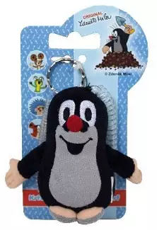 Plyšový přívěsek Krteček zavěšený na silikonové pružině