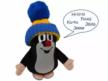 Mluvící krteček se sundavací čepicí