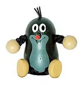 Dřevěná figurka krtek s magnetem, set 10 ks