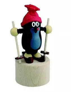 Mačkací figurka Krtek na lyžích - SKLADEM!
