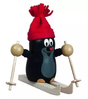 Krteček na lyžích ze dřeva pro děti od 3 let, set 10 ks