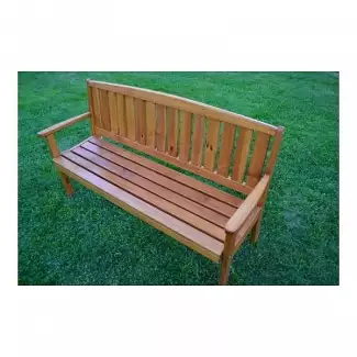 Lehká a pevná lavička z masivu na zahradu nebo do restaurace