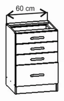 Zásuvková skříňka do kuchyně Lenka SD06 S4