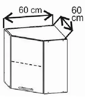 Horní rohová skříňka do kuchyně Lenka SH06 – 1D