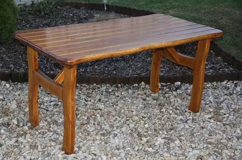 Bytelný dřevěný zahradní stůl, tloušťka 42 mm Lorit