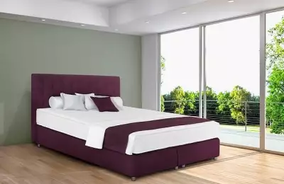Luxusní celočalouněná postel Liverpool s precizním knoflíkovým čelem s jádrem z masivu