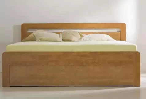 Věra - manželská masivní postel s oblými rohy a výklopným roštem