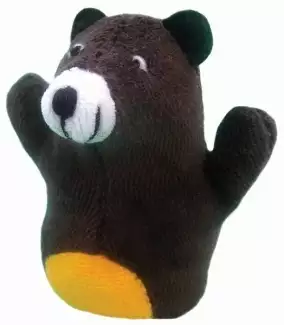 Prstový maňásek medvídka vhodný na dětský i dospělý prst