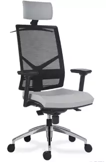 Moderní kancelářská židle se síťovinou a podhlavníkem Naomi ALU