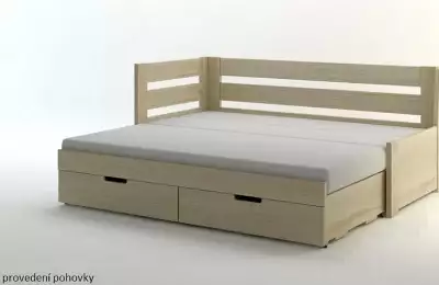 Rohová pohovka - postel na trvalé spaní Mona A + kvalitní matrace