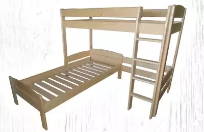 Patrová postel Monika horní spaní + Zora z masivního dřeva