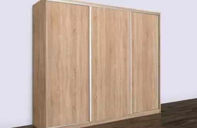 Prostorná velká šatní skříň šíře 270 cm s posuvnými dveřmi a zrcadly Monika