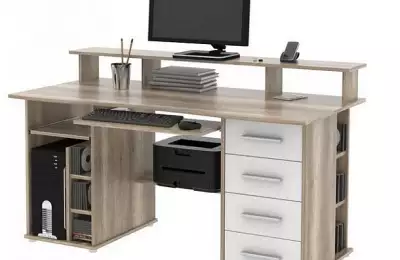 Velký multifunkční PC stůl šířky 150 cm do pracovny