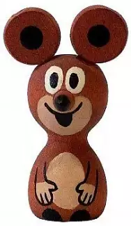 Dřevěná figurka myšky s magnetem