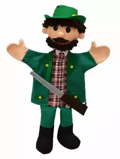 Maňásek s nohama o výšce 31 cm Myslivec s puškou