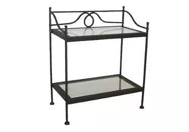 Noční stolek s ohraničenou stolní skleněnou plochou Gina