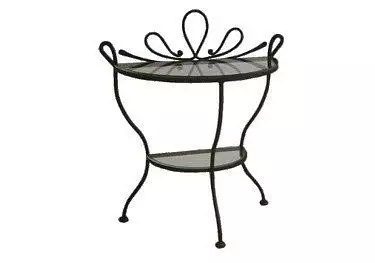 Noční stolek s půlkruhovou skleněnou deskou Saida