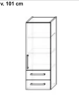 Skříňka nádstavbová se zásuvkami a policemi, výška 101 cm