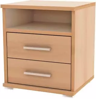 Noční stolek se dvěma zásuvkami a otevřenou přihrádkou NP 4