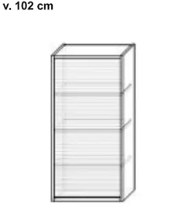 Nádstavbová roletová skříňka se 3 policemi šířky až 60 cm