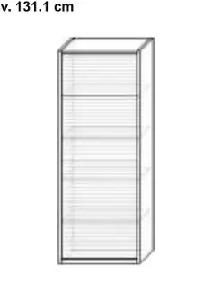 Roletová policová skříňka kuchyňská nádstavbová výšky 131 cm