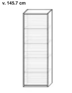 Skříňka s hliníkovou roletou nádstavbová, šířky 45 - 60 cm