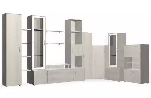 Bílá obývací stěna (sestava) S21