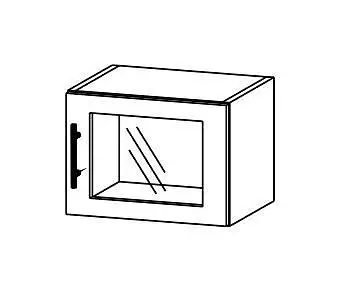 Kuchyňská úzká horní prosklená skříňka, různé dekory