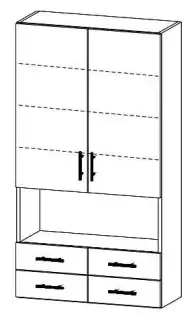 Nadstavba se skříňkou a čtyřmi zásuvkami s tvrdými zády Matěj