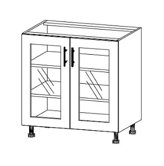 Spodní skříňka s bočním otevíráním s prosklenými dvířky