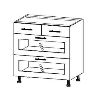 Spodní skříňka se čtyřmi zásuvkami z 18 mm lamina Patrik