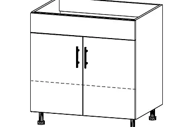 Skříňka do kuchyně s lištou s místem pro dřez - OSD160202