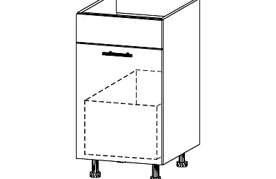 Skříňka s místem pro dřez s lištou s výsuvným metaboxem - OSD245103