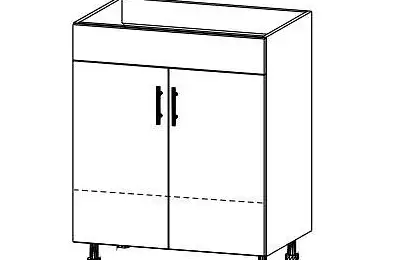 Skříňka pro dřez s lištou, s bočním otvíráním - OSD460202