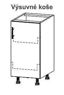 Spodní skříňka s výsuvnými koši z 18 mm laminované dřevotřísky