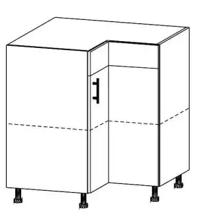 Spodní skříňka rohová vhodná do ložnice s pevnými zády