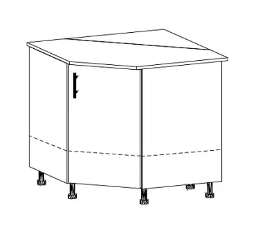 Rohová skříňka Klára do kuchyně z 18 mm lamina