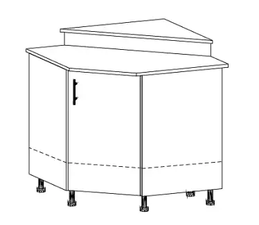 Rohová skříňka Simona do kuchyně s 0,5 mm ABS hranou