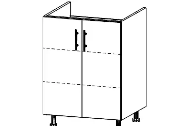 Skříňka pro varnou desku s bočním otvíráním a dvěma policemi - OSVD160201