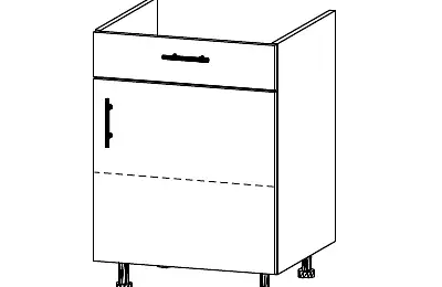 Skříňka pro varnou desku s bočním otvíráním a zásuvkou - OSVD260102
