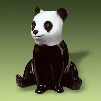 Černobílá porcelánová figura dlouhá 7 cm Panda sedící