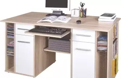 Moderní, prostorný počítačový stůl 150 cm s úložnými prostory.