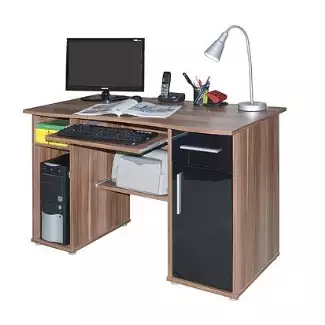 PC stůl  vhodný do pracovny v odstínu švestka + černá Sam